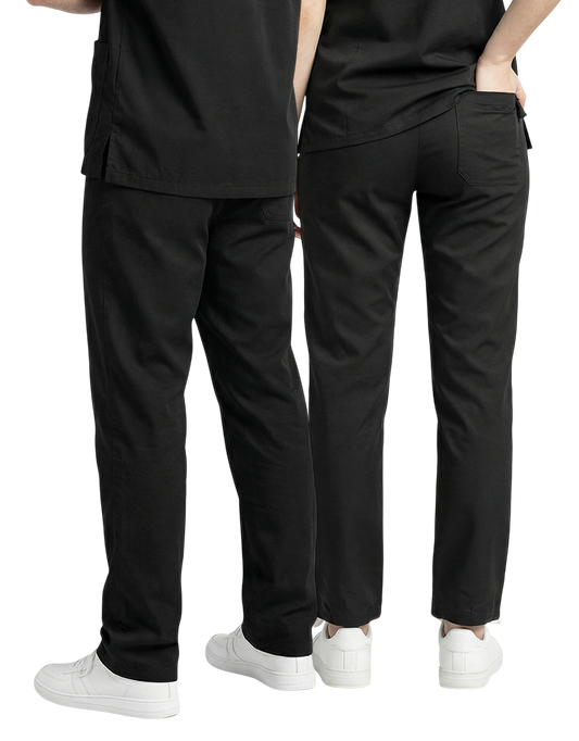 Asher Black Unisex Scrub Pants - Student