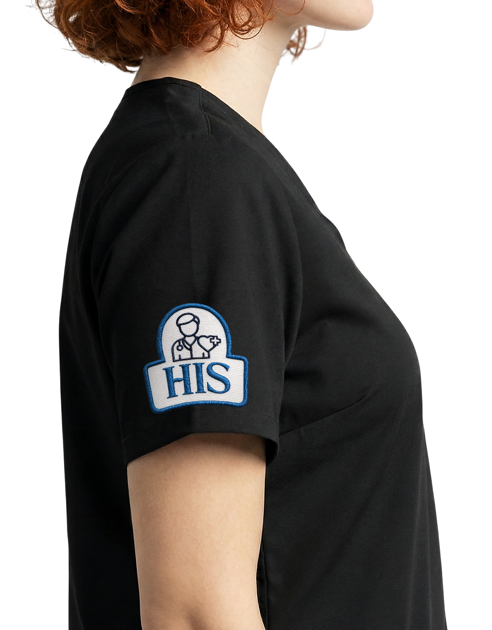 Asher Black Unisex Scrub Top - Student