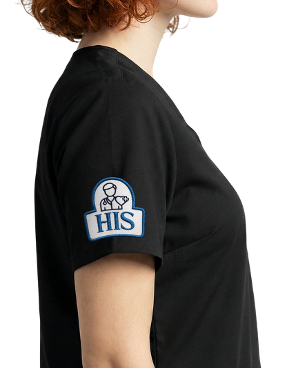 Asher Black Unisex Scrub Top - Student