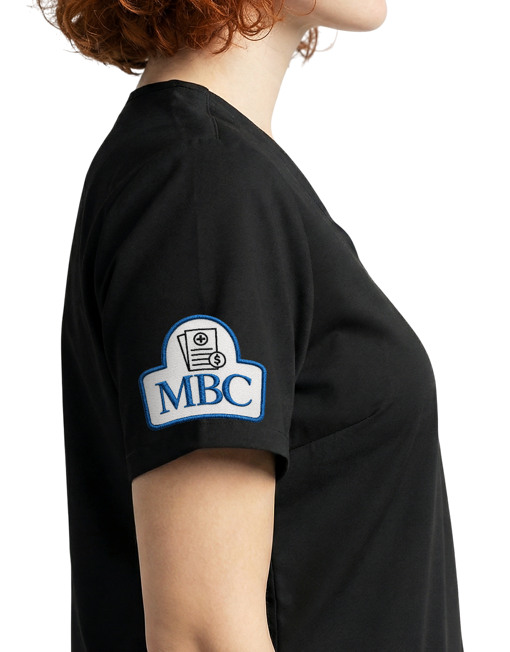 Asher Black Unisex Scrub Top - Student