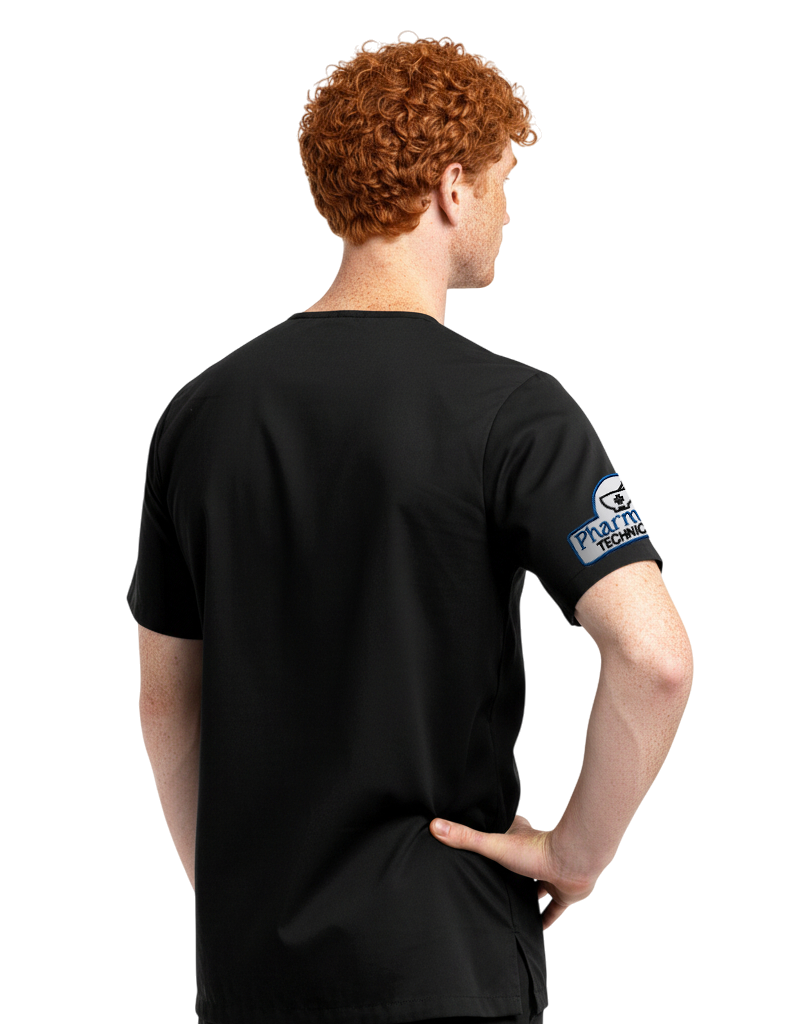 Asher Black Unisex Scrub Top - Student