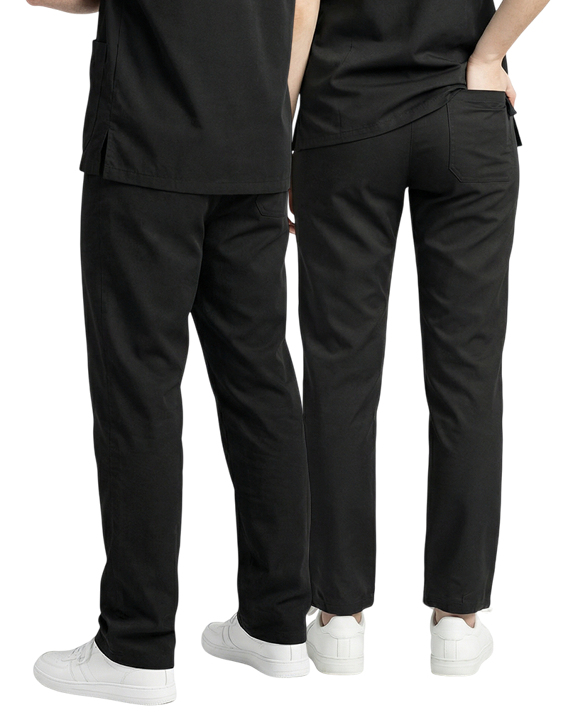 Asher Black Unisex Scrub Pants - Student