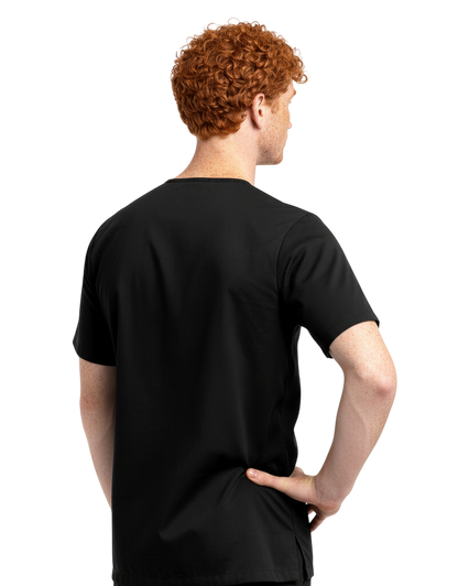Asher Black Unisex Scrub Top