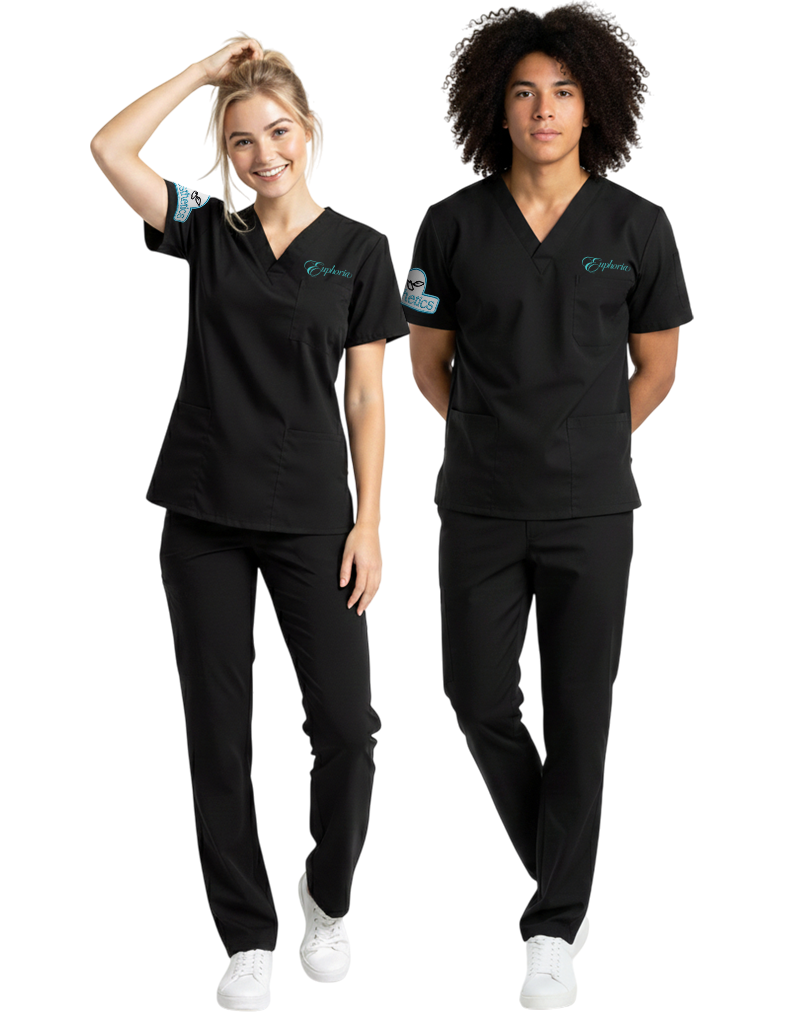 Euphoria - Black Unisex Scrub Top