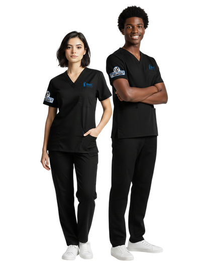 IBMC - Black Unisex Scrub Top