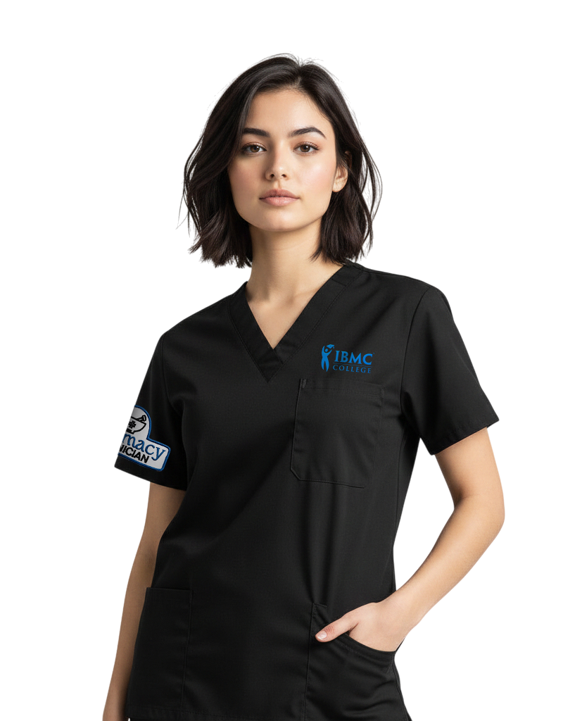 IBMC - Black Unisex Scrub Top