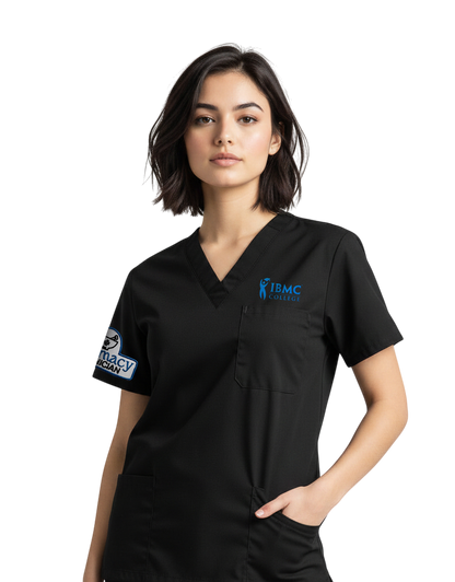 IBMC - Black Unisex Scrub Top