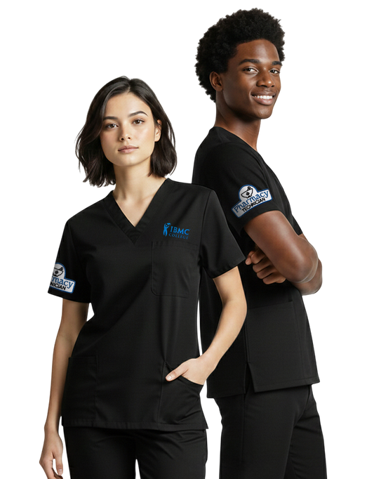 IBMC Black Unisex Scrub Top - Student
