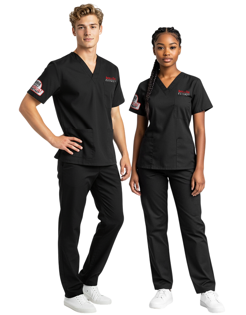 IntelliTec - Black Unisex Scrub Top