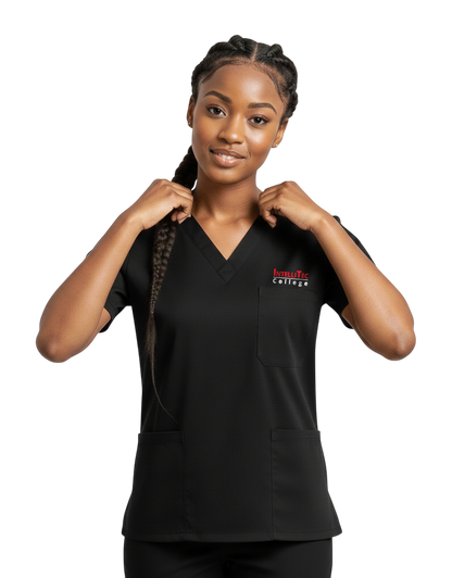 IntelliTec - Black Unisex Scrub Top