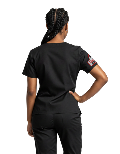 IntelliTec - Black Unisex Scrub Top