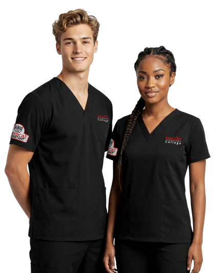 IntelliTec - Black Unisex Scrub Top